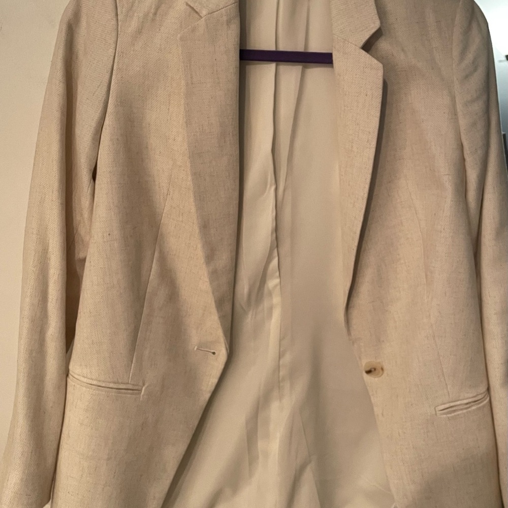 Express Long Blazer Creamy Beige